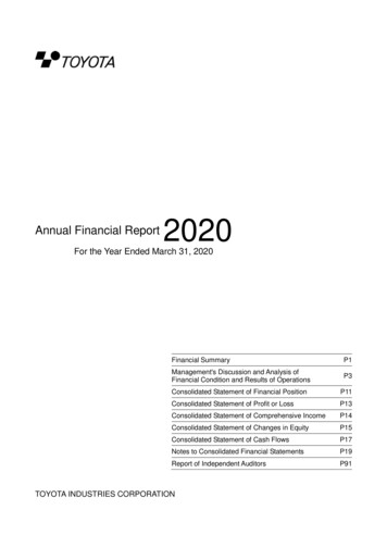 Annual Financial Report 2020 - Toyota Industries