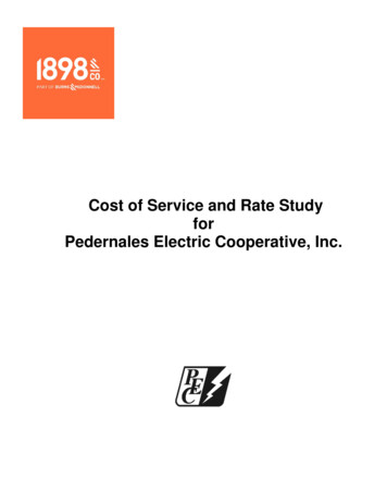Cost Of Service And Rate Study For Pedernales Electric .