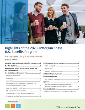 Highlights Of The 2020 JPMorgan Chase U.S. Benefits Program