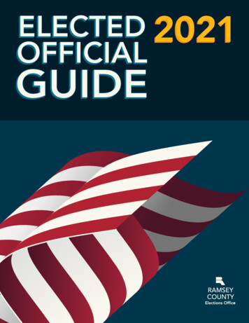 ELECTEDELECTED ELECTED 2021 OFFICIAL GUIDE - Ramsey County, Minnesota