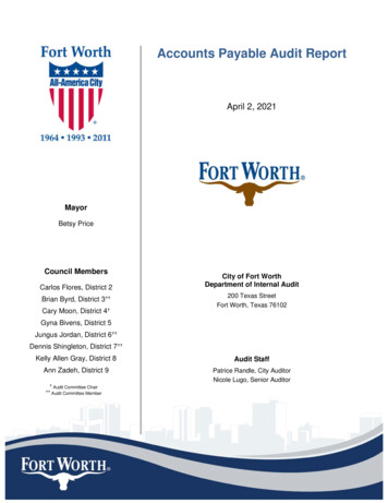 Accounts Payable Audit Report - Fort Worth, Texas
