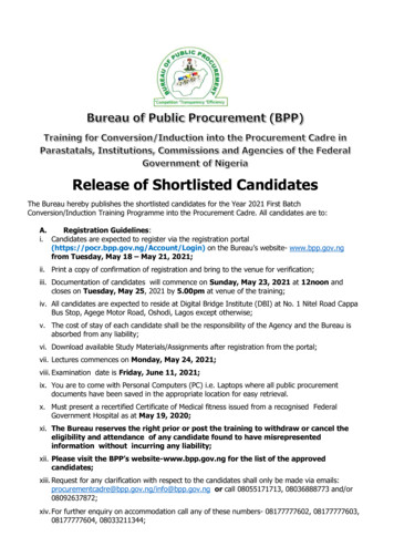 Release Of Shortlisted Candidates