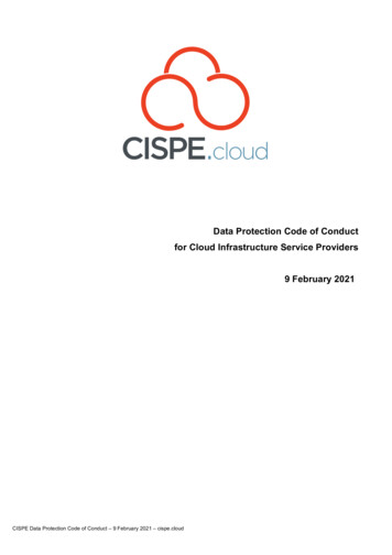Data Protection Code Of Conduct For Cloud Infrastructure .