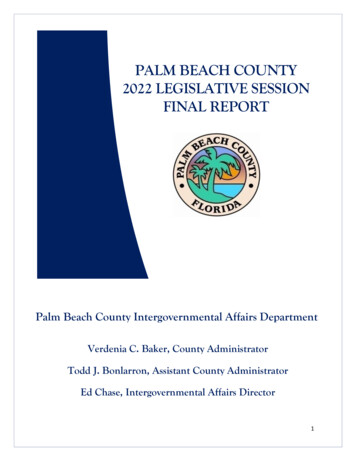 Palm Beach County 2022 Legislative Session Final Report
