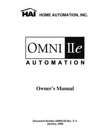 Omni IIe Owner's Manual - Home Auto