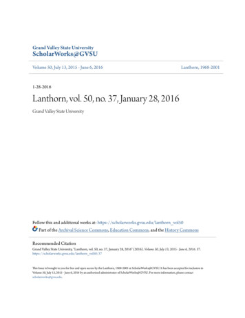 Lanthorn, Vol. 50, No. 37, January 28, 2016 - CORE
