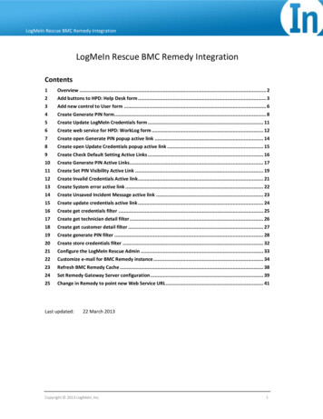 LogMeIn Rescue BMC Remedy Integration