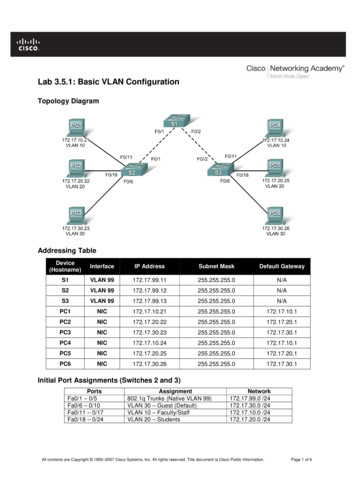 Lab 3.5.1: Basic VLAN Configuration - Ut