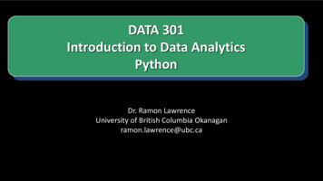 DATA 301 Introduction To Data Analytics - Python