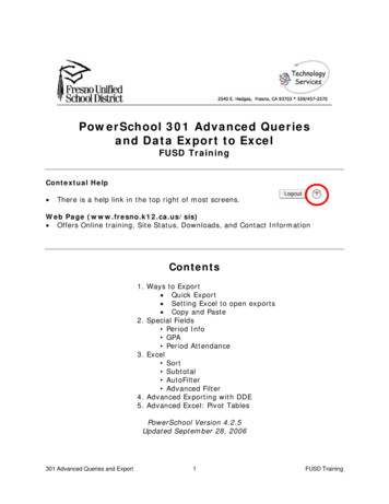 PowerSchool 301 Advanced Queries And Data Export To Excel