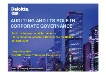 AUDITING AND ITS ROLE IN CORPORATE GOVERNANCE