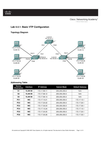 Lab 4.4.1: Basic VTP Configuration - Ut