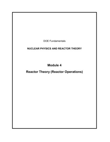 Module 4 Reactor Theory (Reactor Operations)