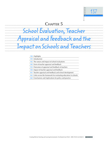 CHAPTER 5 School Evaluation, Teacher Appraisal And .