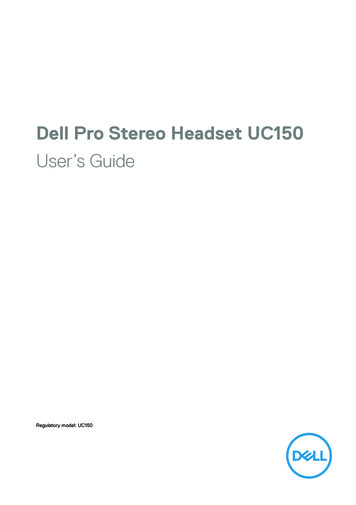 Dell Pro Stereo Headset UC150 User's Guide