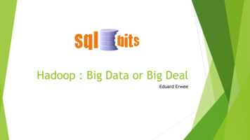 Hadoop : Big Data Or Big Deal