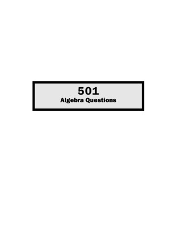 501 Algebra Questions 2nd Edition