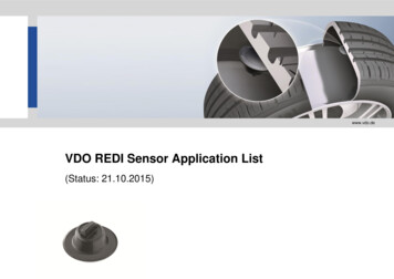VDO REDI Sensor Application List