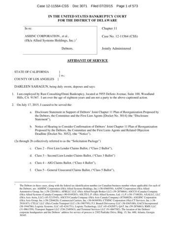 Case 12-11564-CSS Doc 3071 Filed 07/20/15 Page 1 . - Omni Agent Solutions