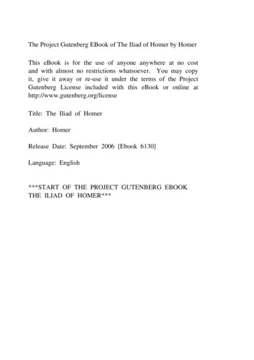 The Iliad Of Homer - Free EBooks Project Gutenberg