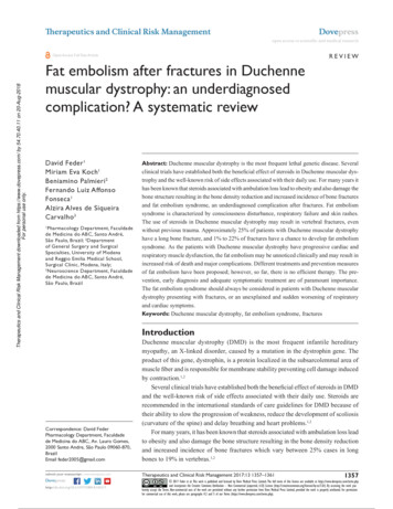 Fat Embolism After Fractures In Duchenne Muscular .