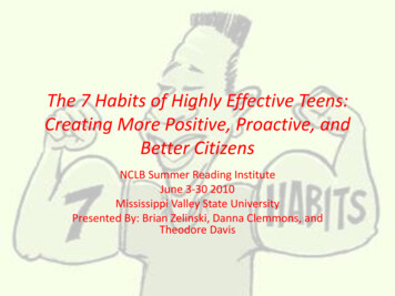 The 7 Habits Of Highly Effective Teens: Helping Teens .