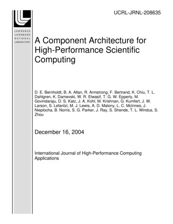 A Component Architecture For High-Performance Scientific .