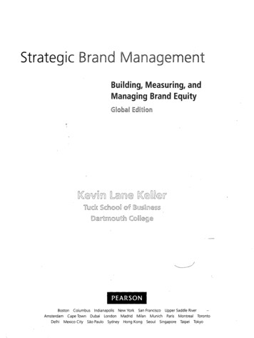 Building, Measuring, And Managing Brand Equity