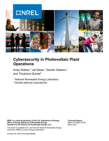 Cybersecurity In Photovoltaic Plant Operations