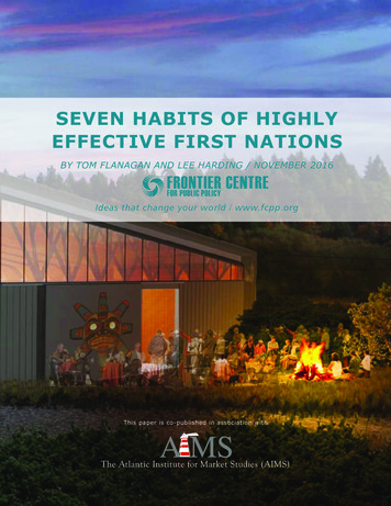 SEVEN HABITS OF HIGHLY EFFECTIVE FIRST NATIONS