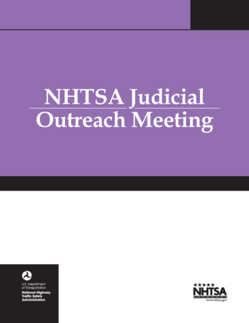 NHTSA Judicial Outreach Meeting