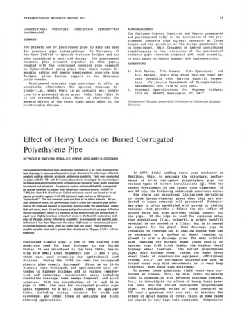 Effect Of Heavy Loads On Buried Corrugated Polyethylene Pipe