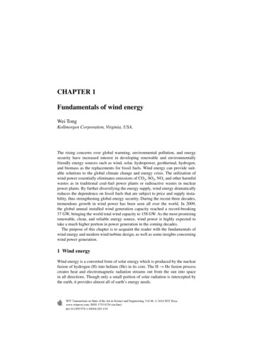 CHAPTER 1 Fundamentals Of Wind Energy