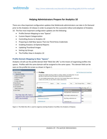 Helping Administrators Prepare For Analytics 10