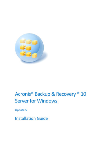 Acronis Backup & Recovery 10 Server For Windows