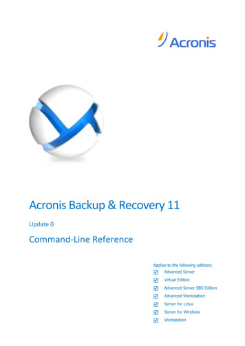 Acronis Backup & Recovery 11 Command-Line Reference