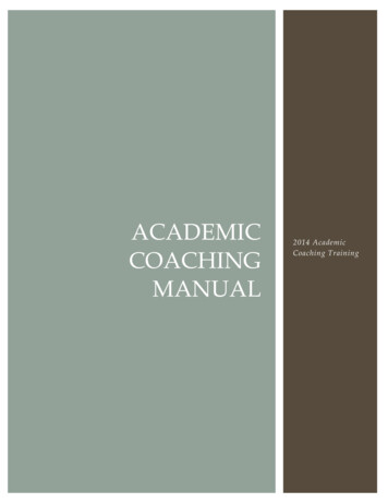 Academic Coaching Manual - University Of Memphis
