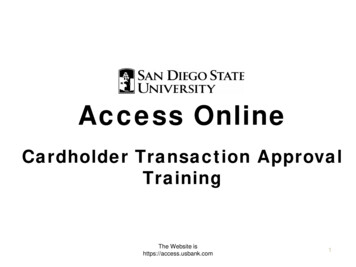 Access Online Cardholder Transaction Approval Training
