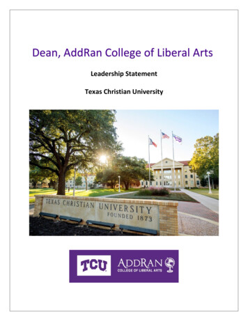 Dean, AddRan College Of Liberal Arts