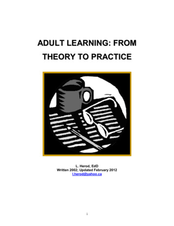 Adult Learning: From Theory To Practice