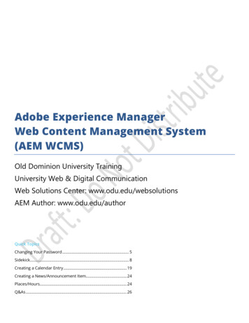 Adobe Experience Manager Training Handout