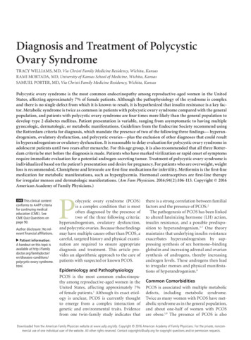 Diagnosis And Treatment Of Polycystic Ovary Syndrome