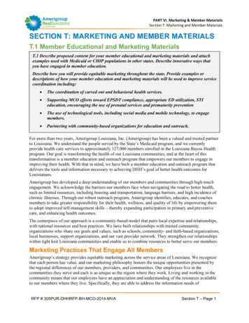 SECTION T: MARKETING AND MEMBER MATERIALS