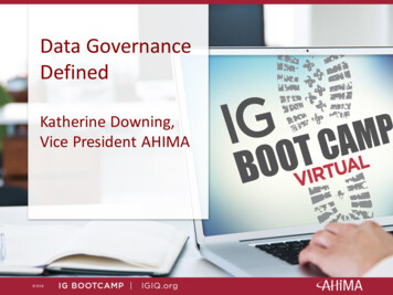 Data Governance Defined - EHealth Initiative