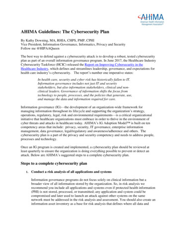 AHIMA Guidelines: The Cybersecurity Plan