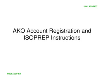 AKO Account Registration And ISOPREP Instructions