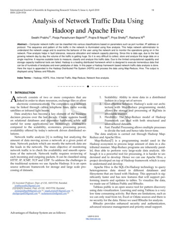 Analysis Of Network Traffic Data Using Hadoop And Apache 