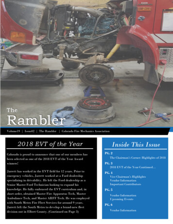 2018 EVT Of The Year Inside This Issue