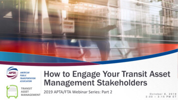 How To Engage Your Transit Asset Management Stakeholders