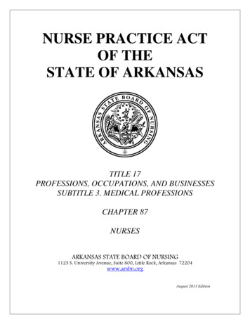 Nurse Practice Act Of The State Of Arkansas